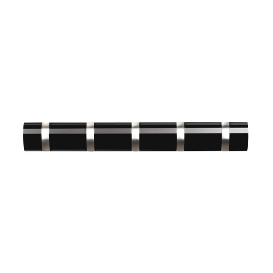 Вешалка Flip настенная горизонтальная 5 крючков, черная