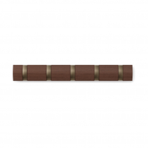Вешалка настенная горизонтальная Umbra Flip, 5 крючков, коричневая