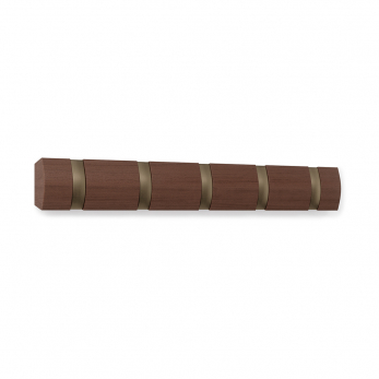 Вешалка настенная горизонтальная Umbra Flip, 5 крючков, коричневая