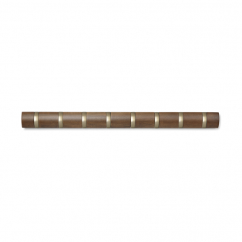 Вешалка настенная горизонтальная Umbra Flip, 8 крючков, коричневая