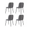 Набор из 4 стульев Bergenson Bjorn Adrian, рогожка, темно-серые