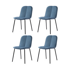 Набор из 4 стульев Bergenson Bjorn Adrian, рогожка, синие