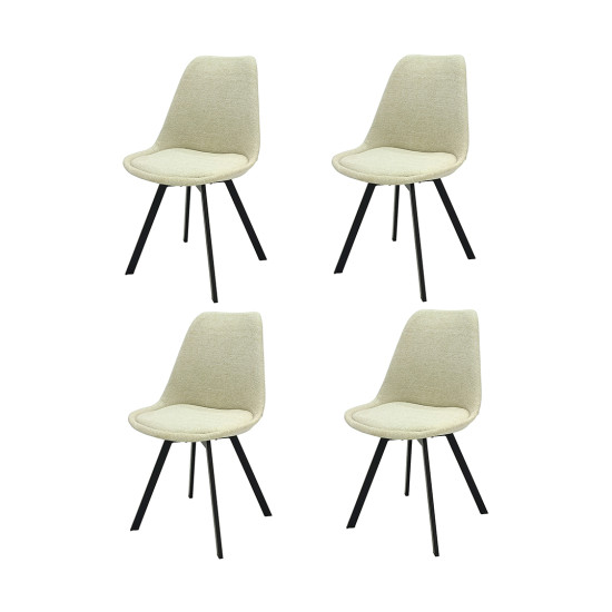 Набор из 4 стульев Bergenson Bjorn Pirel, шенилл, светло-бежевые