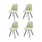 Набор из 4 стульев Bergenson Bjorn Pirel, шенилл, светло-бежевые