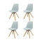 Набор из 4 стульев Bergenson Bjorn Harvy, шенилл, светло-голубые