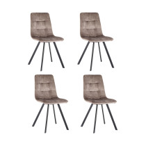 Набор из 4 стульев Bergenson Bjorn Chilli, винтажный велюр, серо-коричневые