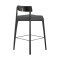 Набор из 2 полубарных стульев Latitude Aska, рогожка, черный/темно-серый