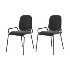 Набор из 2 стульев Latitude Ror, Double Frame, велюр, черный /черный