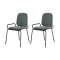 Набор из 2 стульев Latitude Ror, Double Frame, велюр, черный/зеленый