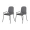 Набор из 2 стульев Latitude Ror, Double Frame, рогожка, черный /серый