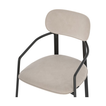 Набор из 2 стульев Latitude Ror, Round, велюр, черный/бежевый