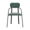 Набор из 2 стульев Latitude Ror, Round, велюр, черный/зеленый