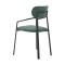 Набор из 2 стульев Latitude Ror, Round, велюр, черный/зеленый