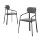 Набор из 2 стульев Latitude Ror, Round, велюр, черный/серый