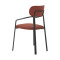 Набор из 2 стульев Latitude Ror, Round, велюр, черный/темно-красный