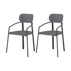 Набор из 2 стульев Latitude Ror, Round, рогожка, черный/серый