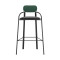 Набор из 2 барных стульев Latitude Ror, Round, велюр, черный/темно-зеленый/черный