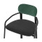 Набор из 2 барных стульев Latitude Ror, Round, велюр, черный/темно-зеленый/черный