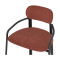 Набор из 2 барных стульев Latitude Ror, Round, велюр, черный/темно-красный
