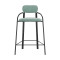 Набор из 2 полубарных стульев Latitude Ror, Round, велюр, черный/светло-бирюзовый