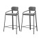 Набор из 2 полубарных стульев Latitude Ror, Round, велюр, черный/серый