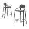 Набор из 2 полубарных стульев Latitude Ror, Round, велюр, черный/серый