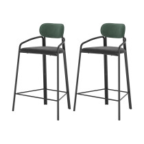 Набор из 2 полубарных стульев Latitude Ror, Round, велюр,черный/темно-зеленый/черный