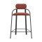 Набор из 2 полубарных стульев Latitude Ror, Round, велюр, черный/темно-красный