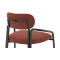 Набор из 2 полубарных стульев Latitude Ror, Round, велюр, черный/темно-красный