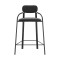 Набор из 2 полубарных стульев Latitude Ror, Round, велюр, черный/черный