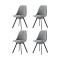 Набор из 4 стульев Bergenson Bjorn Pirel, шенилл, серые