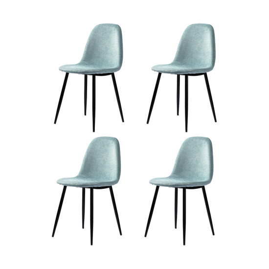 Набор из 4 стульев Bergenson Bjorn Breeze, фактурный шенилл, светло-бирюзовые