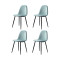 Набор из 4 стульев Bergenson Bjorn Breeze, фактурный шенилл, светло-бирюзовые
