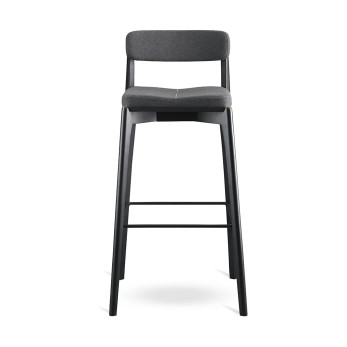 Набор из 2 барных стульев Latitude Aska, рогожка, черный/темно-серый