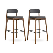 Набор из 2 барных стульев Latitude Aska, рогожка, венге/темно-серый