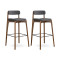 Набор из 2 барных стульев Latitude Aska, рогожка, венге/темно-серый