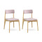 Набор из 2 стульев Latitude Aska, рогожка, ясень/розовый