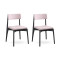 Набор из 2 стульев Latitude Aska, рогожка, черный/розовый