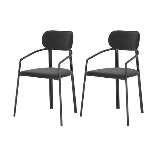 Набор из 2 стульев Latitude Ror, Round, велюр, черный/черный