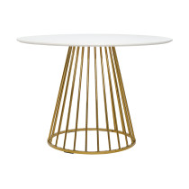 Стол обеденный Bergenson Bjorn Tyra, 110 см, белый/золотой