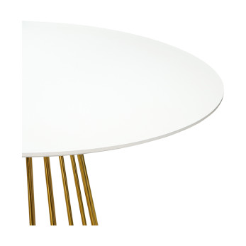 Стол обеденный Bergenson Bjorn Tyra, 110 см, белый/золотой