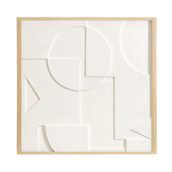 Панно декоративное Bergenson Bjorn 3D Minimalism, 60х60 см, белый\бежевый