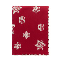 Плед из хлопка Tkano New Year Essential Fluffy Snowflakes, 130х180 см